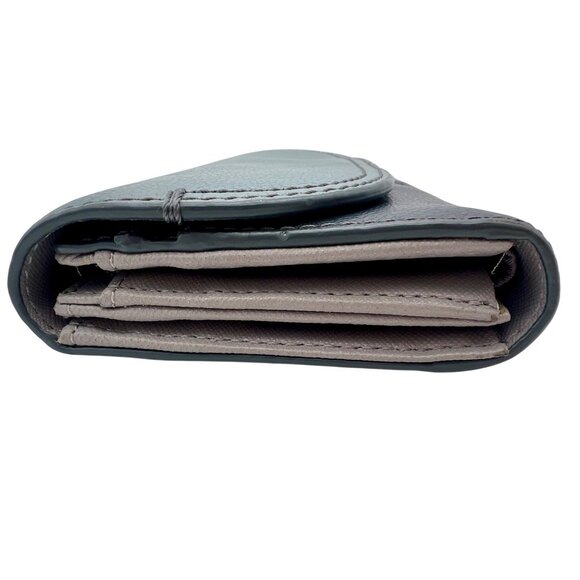 Fossil Cleo Leather Clutch Wallet Light Blue & Navy Leather Two-Tone - Picture 8 of 9